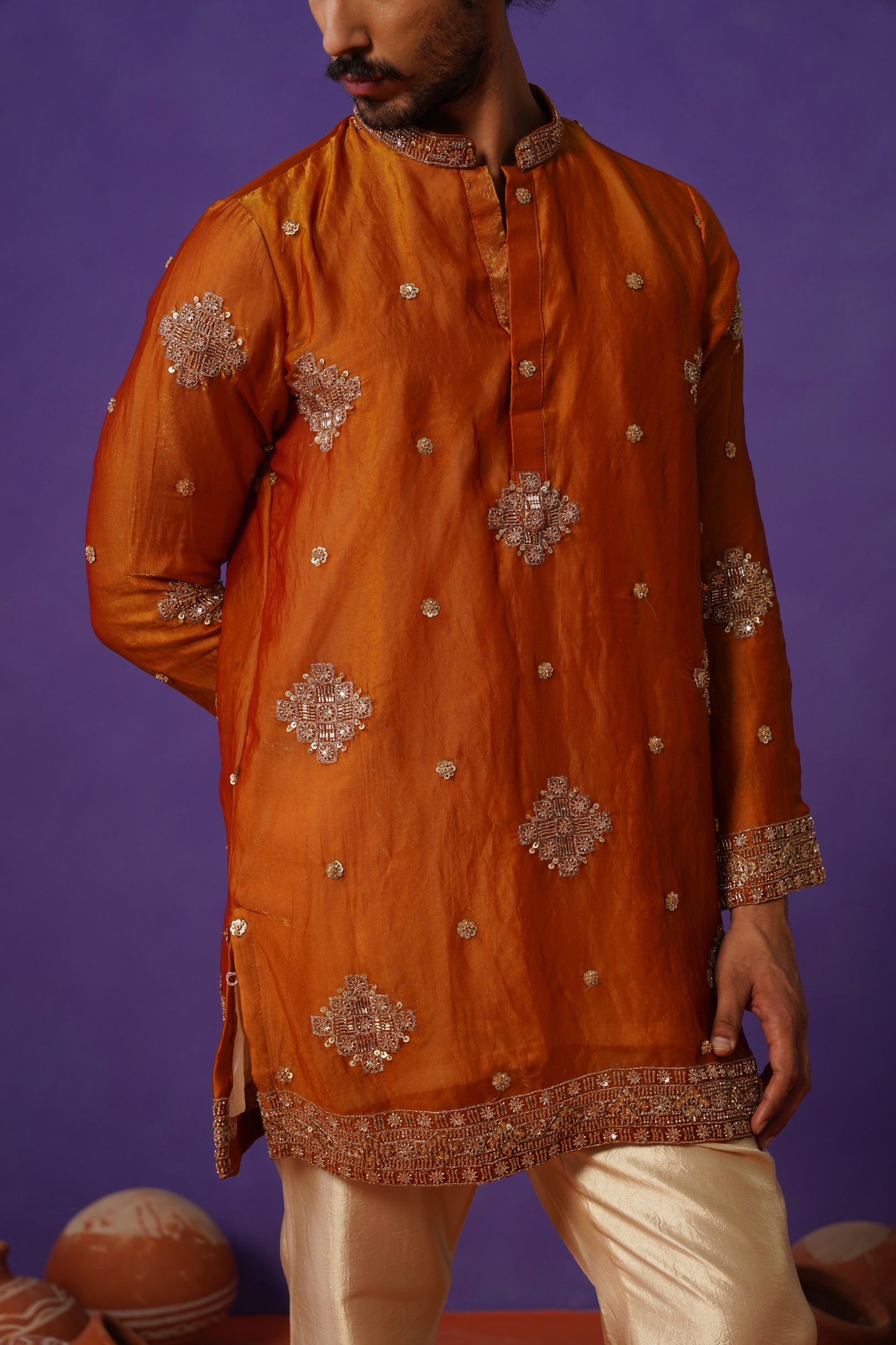 FIZA MUSTURD SHORT KURTA SET