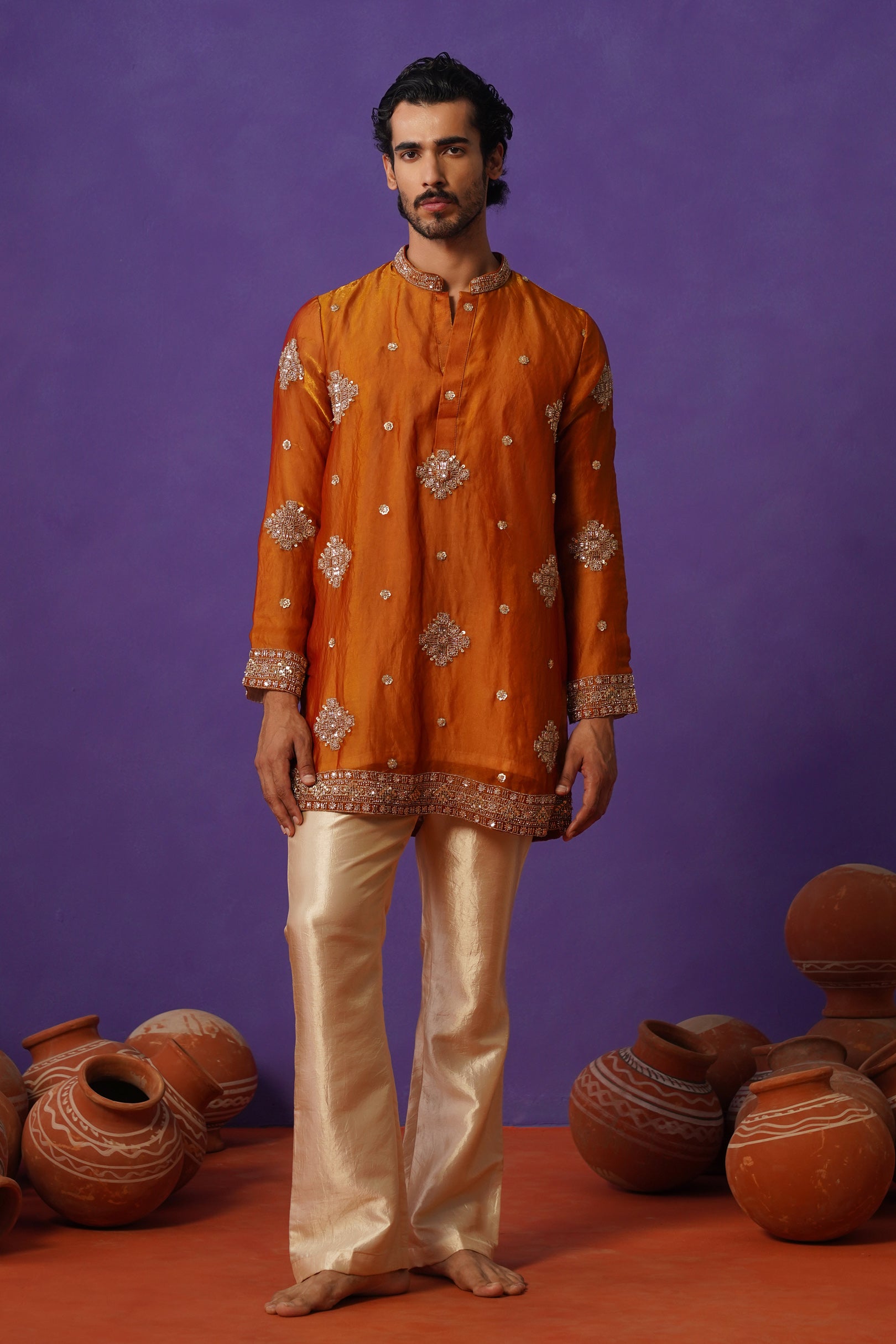 FIZA MUSTURD SHORT KURTA SET