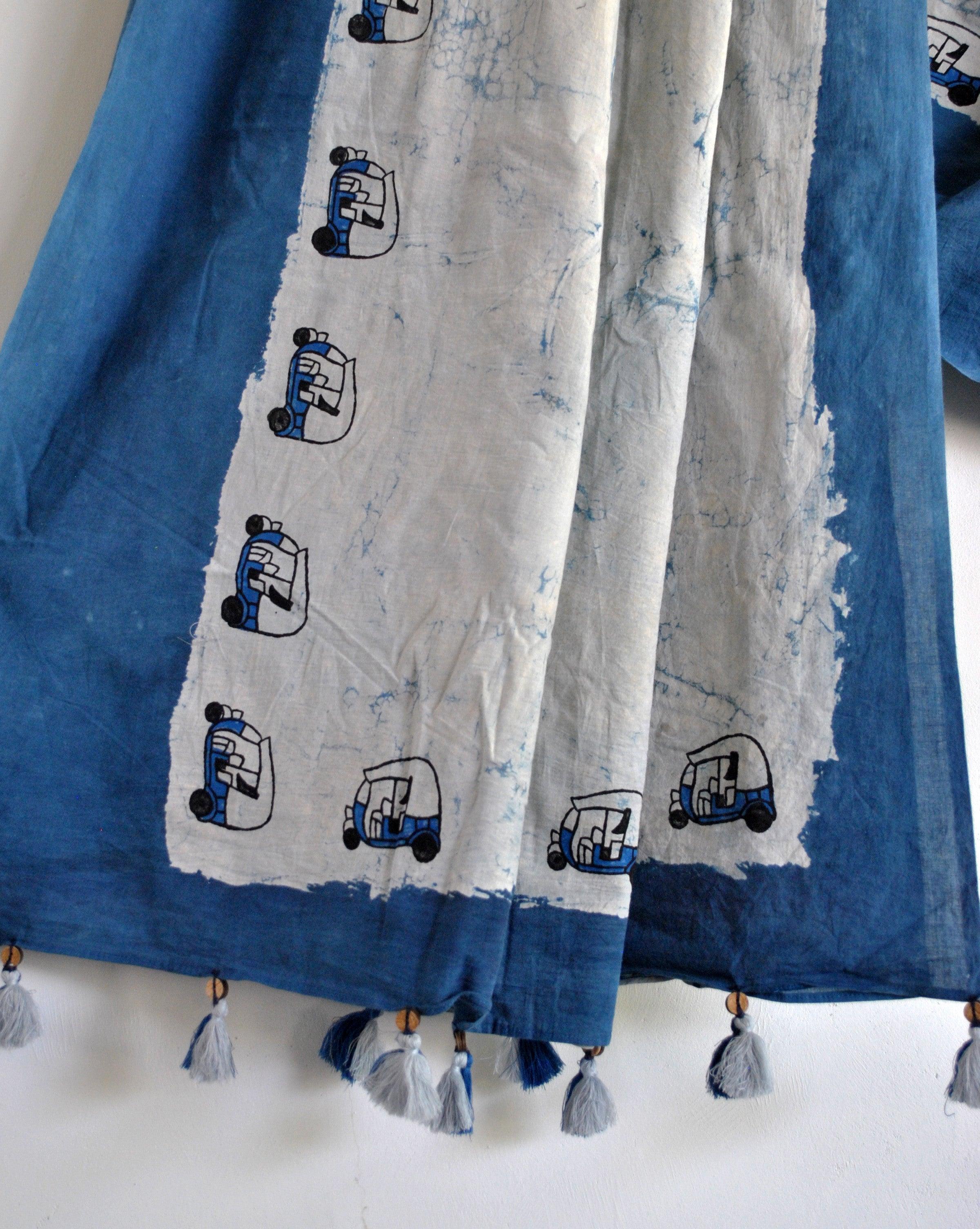 SAREE - Auto rickshaw with Indigo - CHHAPA