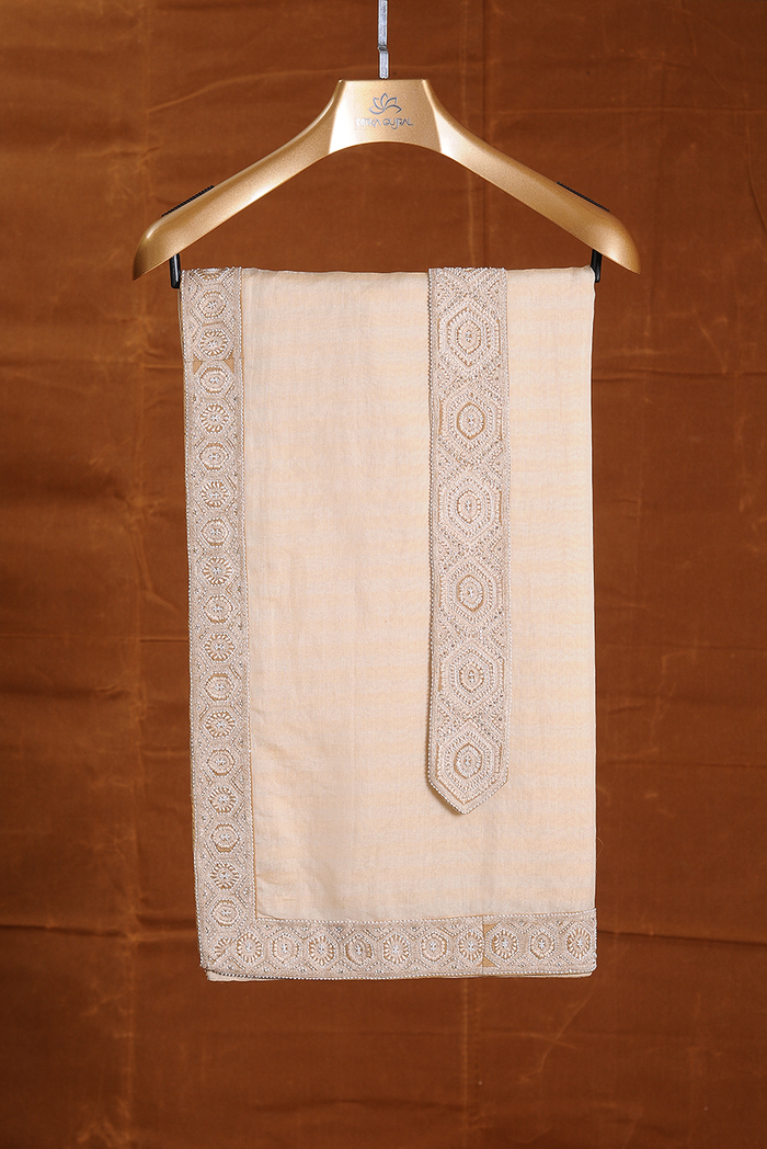 MUSTARD MATKA SILK EMBROIDERED SHERWANI KURTA CHURIDAR SET