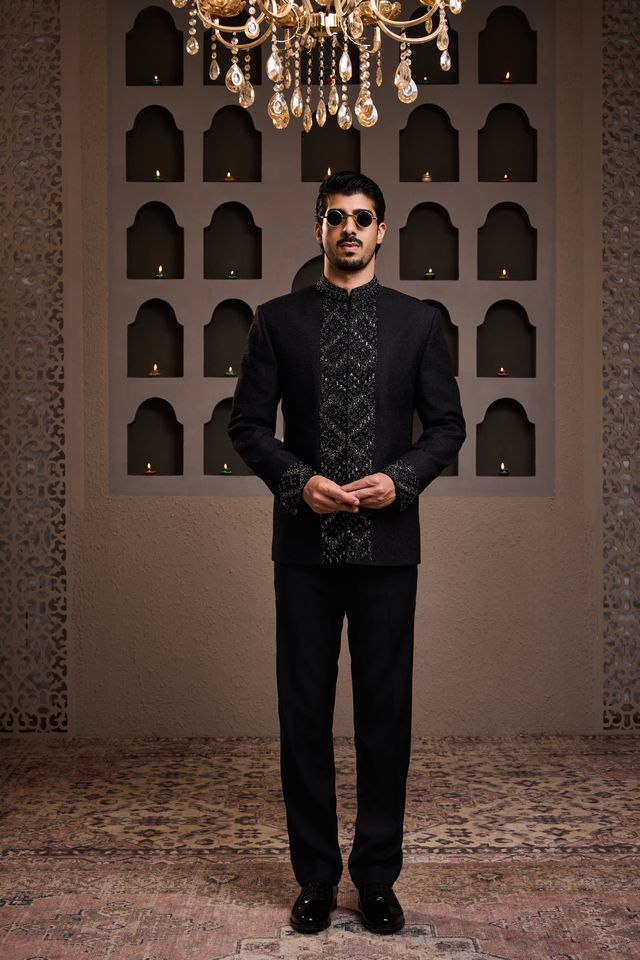 Black Jodhpuri Coat Pant