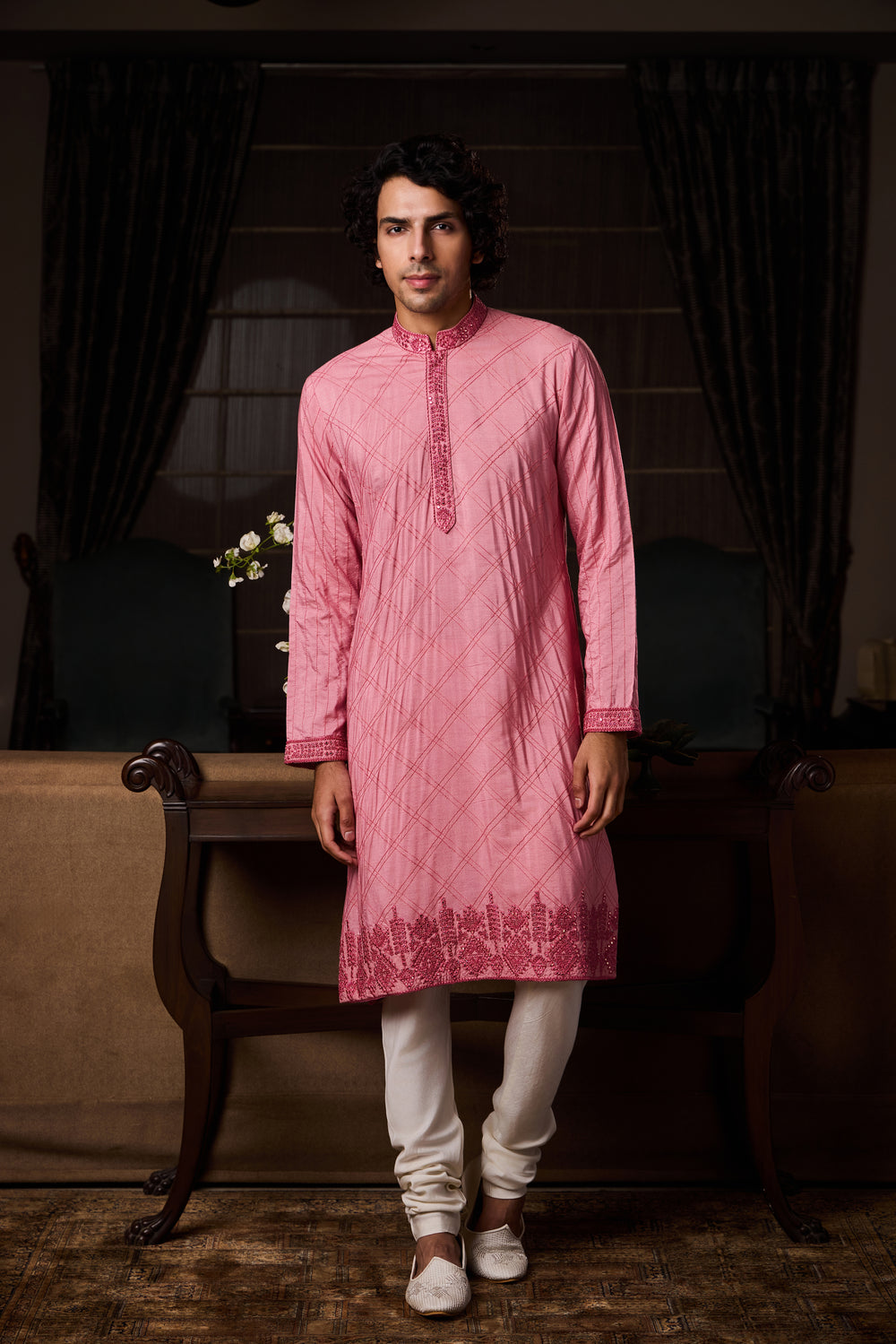 Old Rose Ps Dhagai Kurta Set