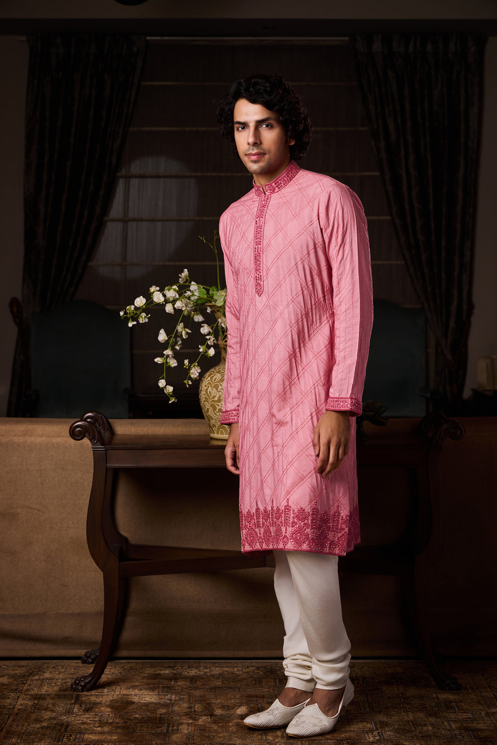 Old Rose Ps Dhagai Kurta Set
