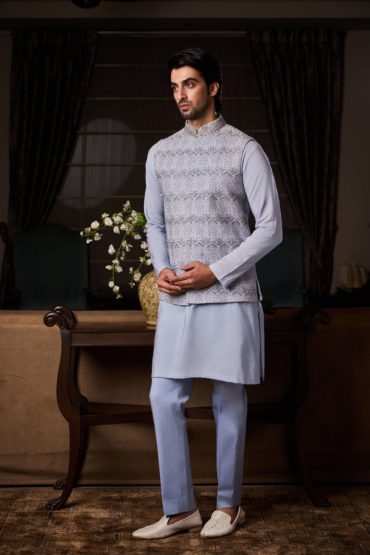 Powder Blue Bundi Set
