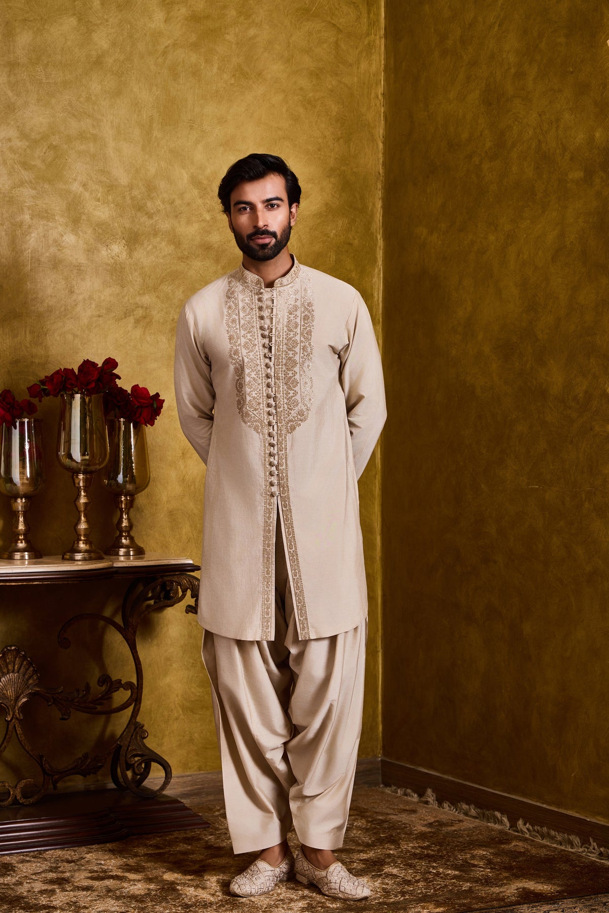 Beige Kurta Patiala Salwar Set