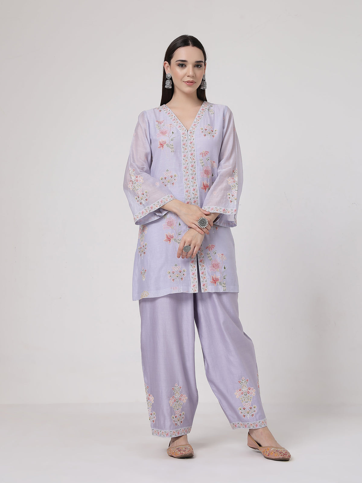 Mauve A-line Suit Set