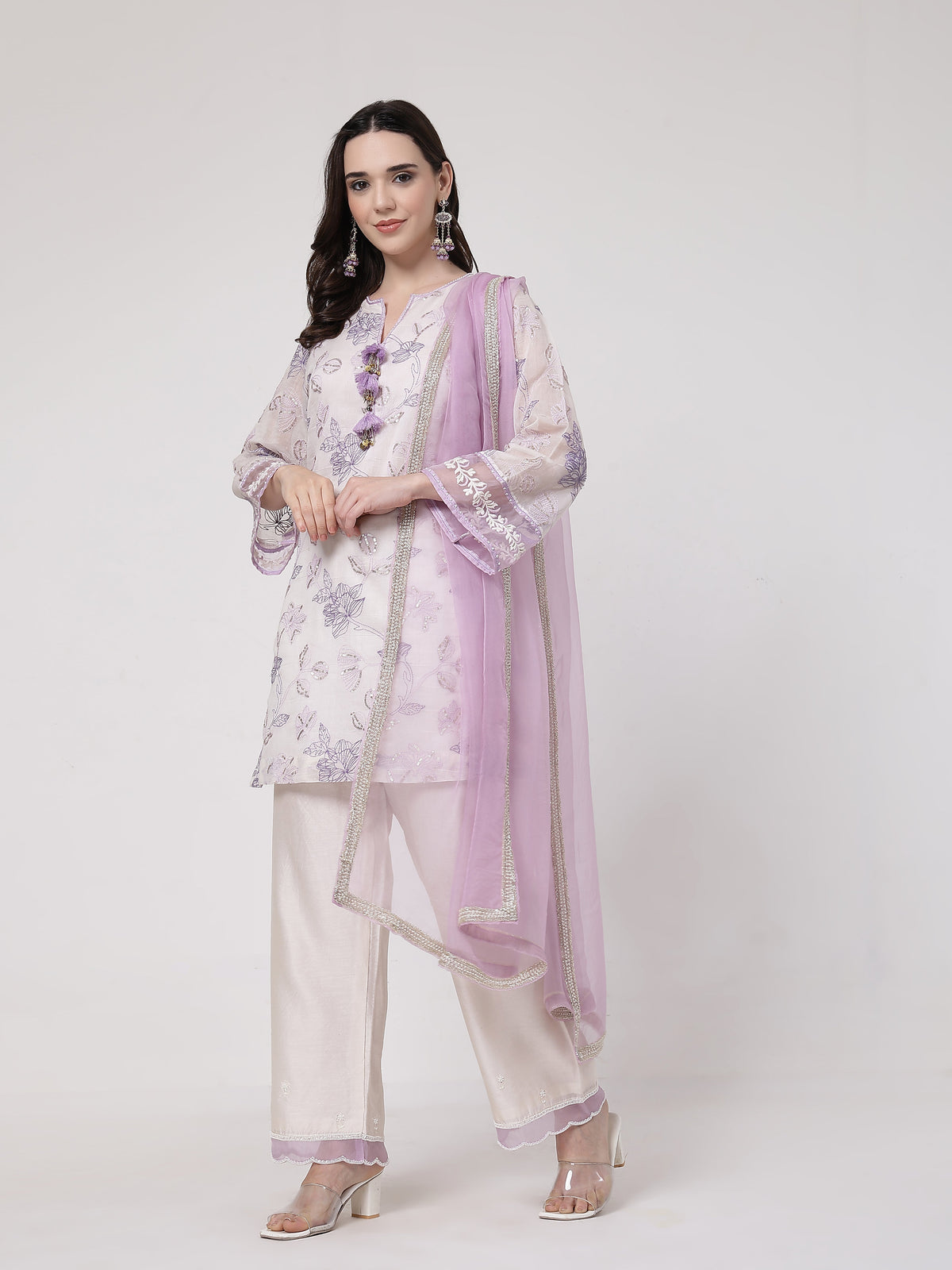 Lilac Tassels Kurta Set