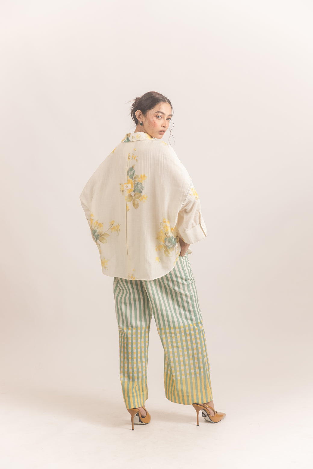 Blue yellow checks pant