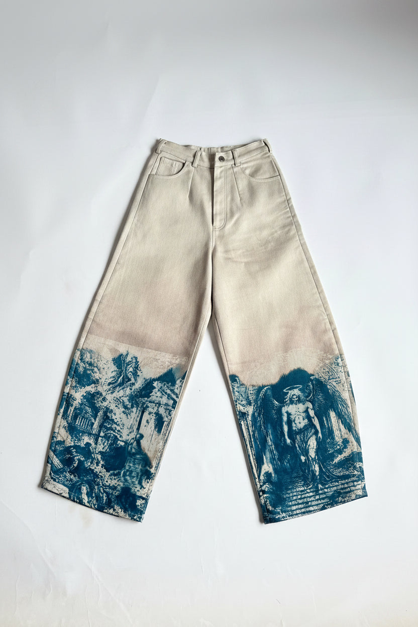 Fallen Seraph - Handmade Sunprinted Barrel Denim