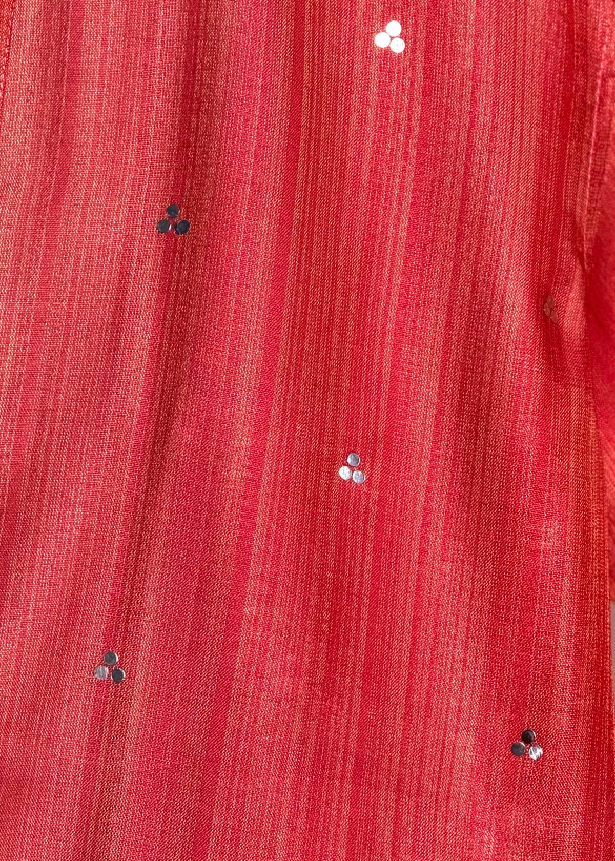 Men’s Pink Mirror-Work Kurta with Shade-Work and Gold Zari