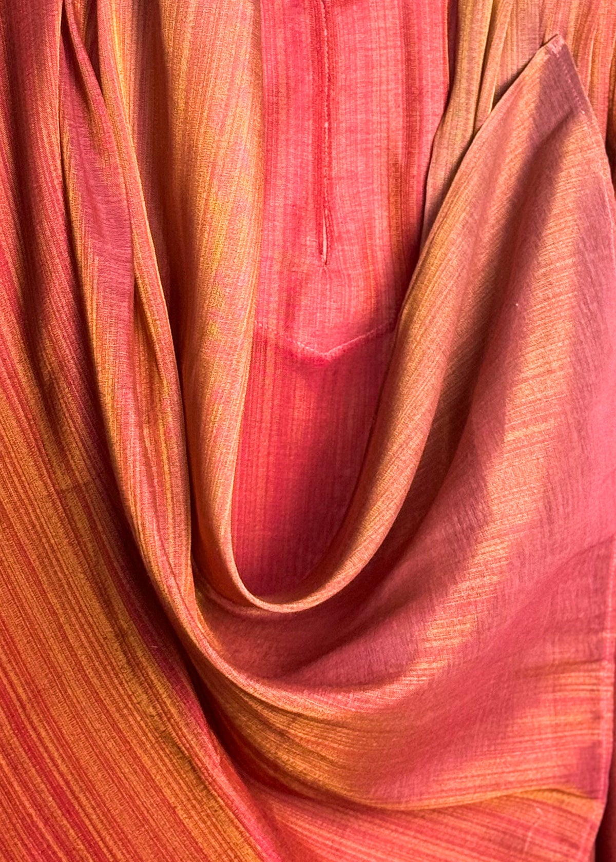 Goldline Classic Drape Kurta - Gulabi Coral