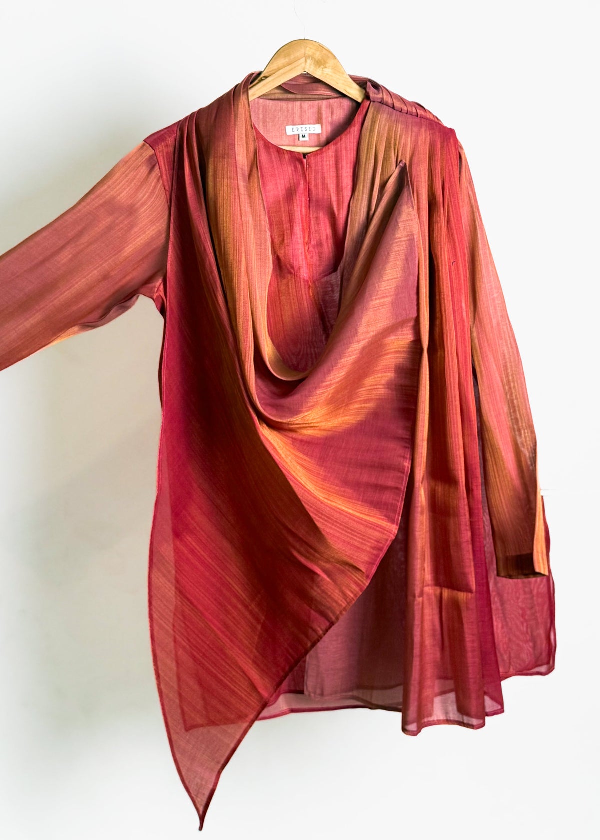 Goldline Classic Drape Kurta - Gulabi Coral