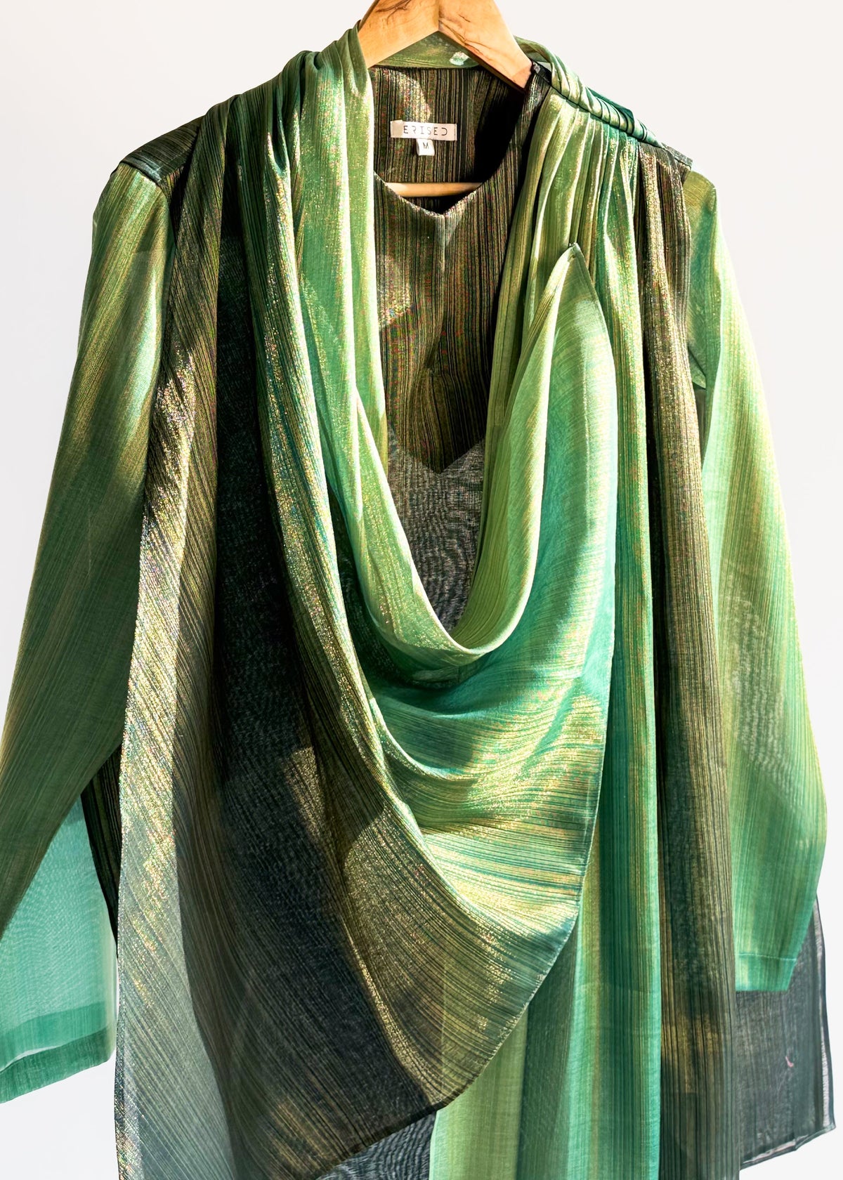 Goldline Classic Drape Kurta – Juniper Green
