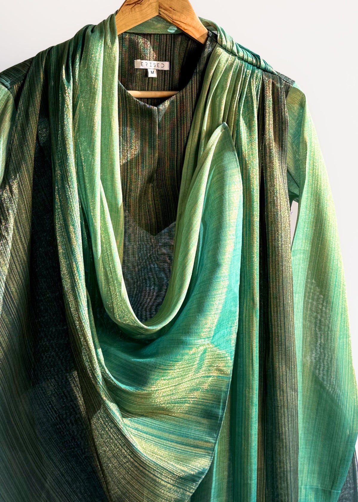 Goldline Classic Drape Kurta – Juniper Green