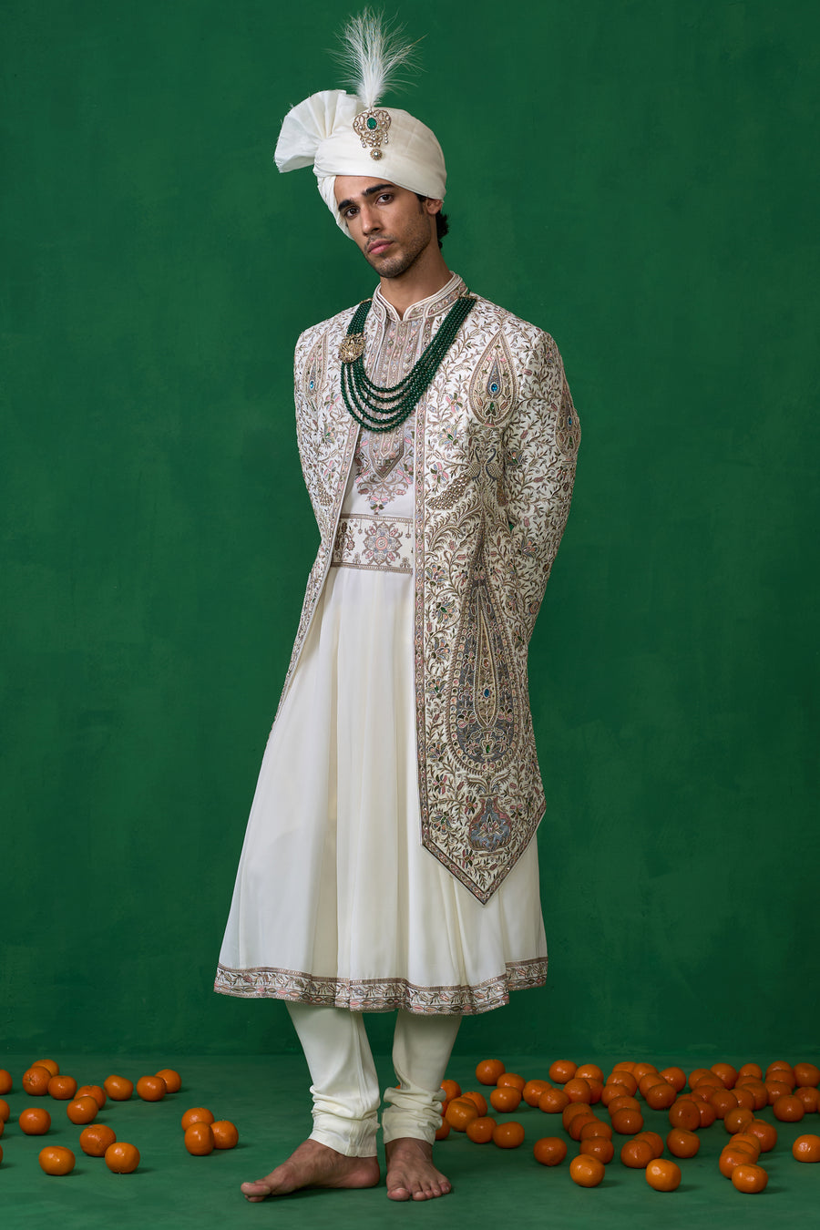 SHAHI IVORY SHERWANI SET