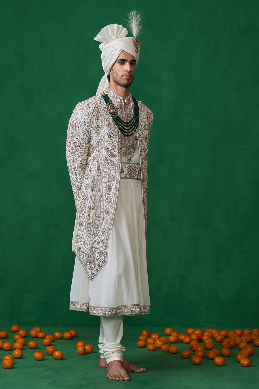 SHAHI IVORY SHERWANI SET