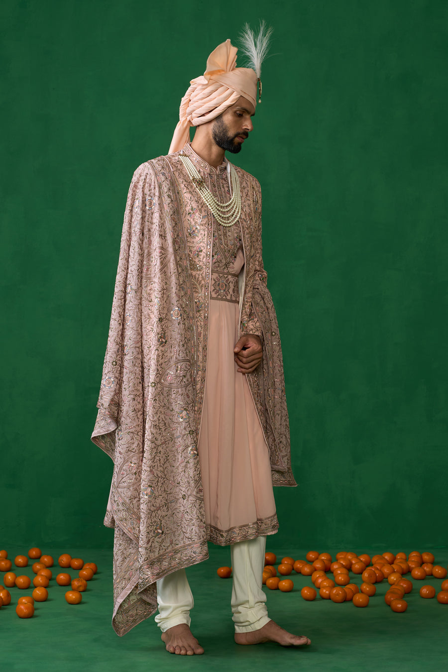 SHAHI PINK SHERWANI SET