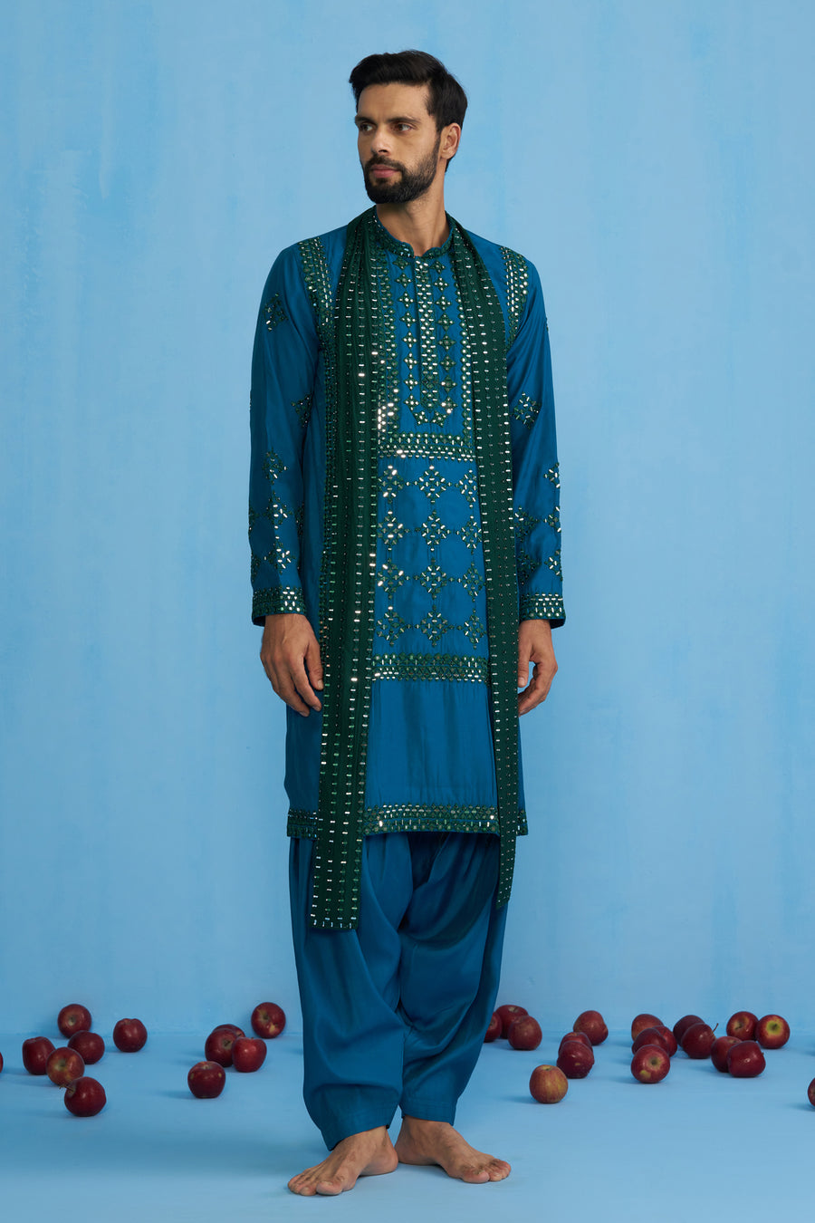 DARPAN TEAL BLUE KURTA SET