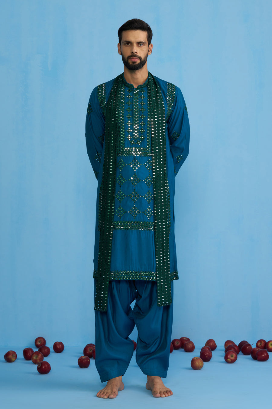 DARPAN TEAL BLUE KURTA SET