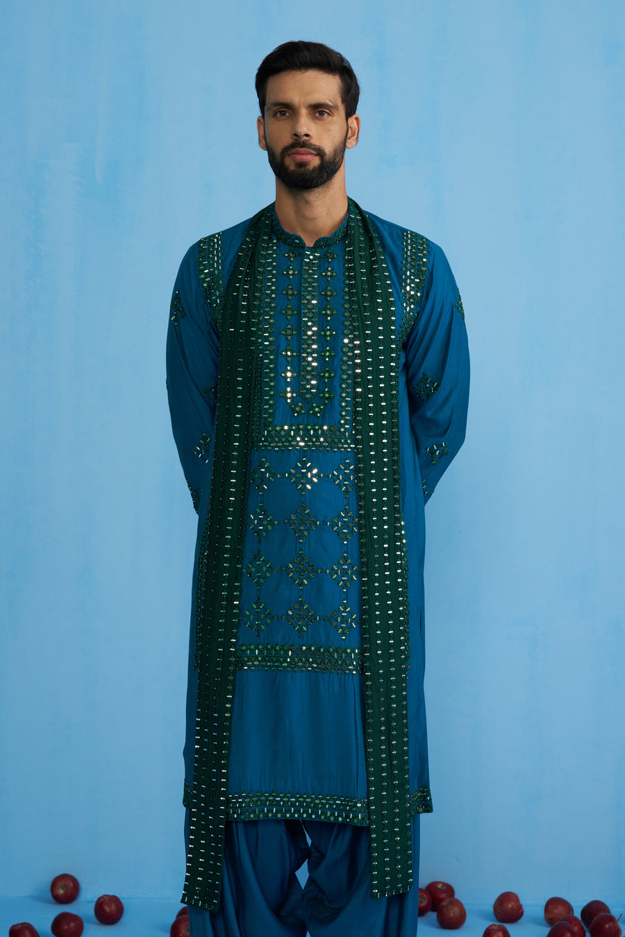 DARPAN TEAL BLUE KURTA SET