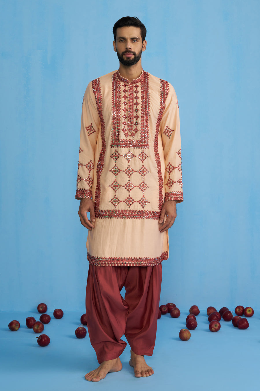 DARPAN PEACH KURTA SET