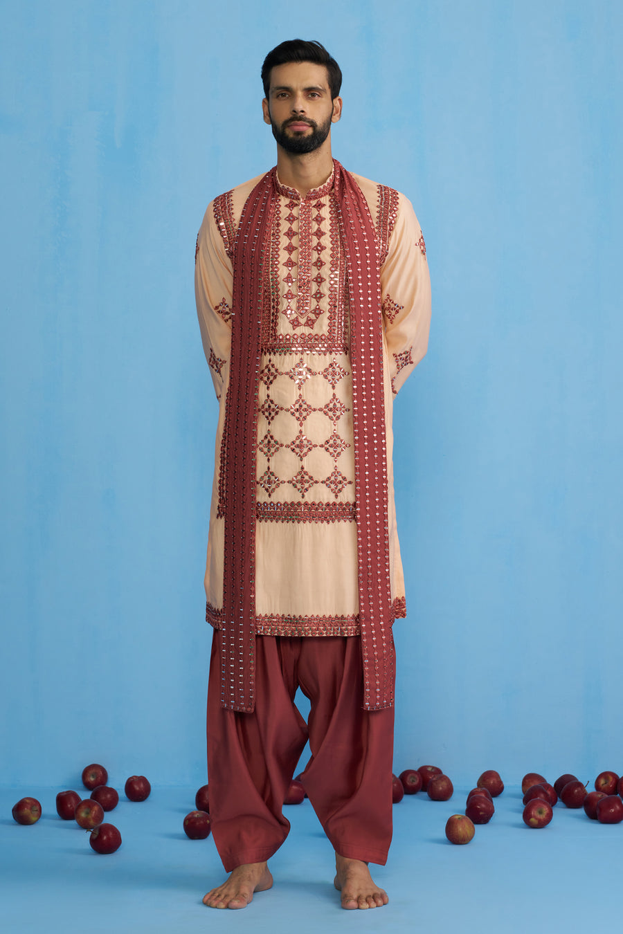 DARPAN PEACH KURTA SET
