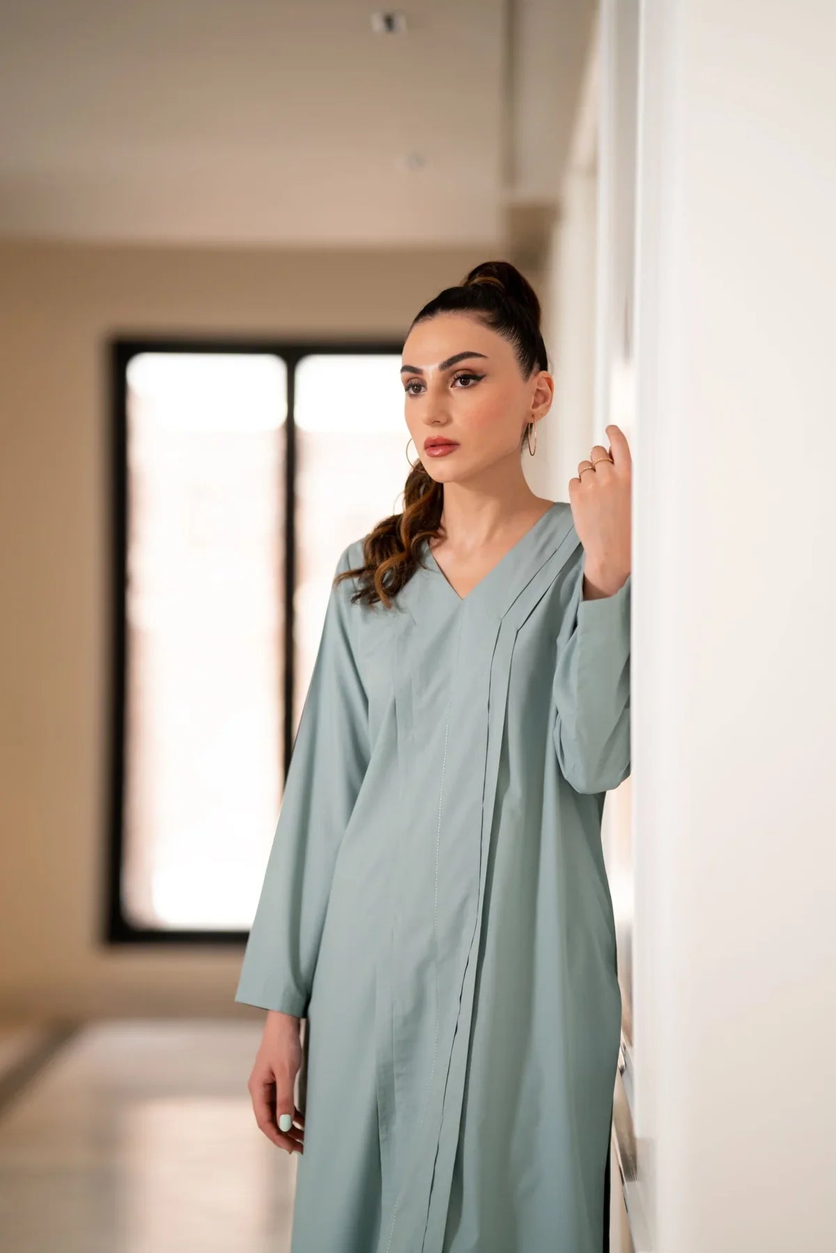 Ice- Blue Kurta With Pants