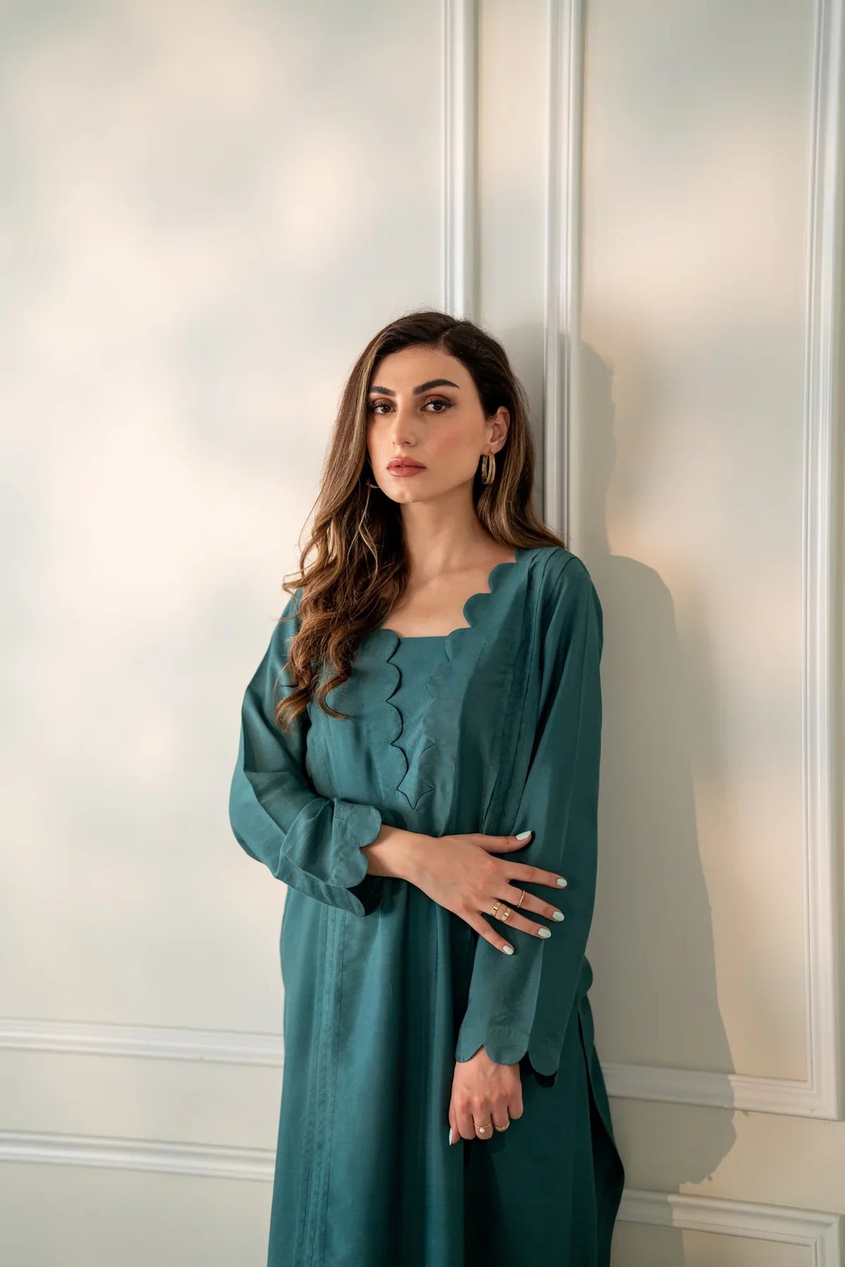 Turquoise Kurta With Pants