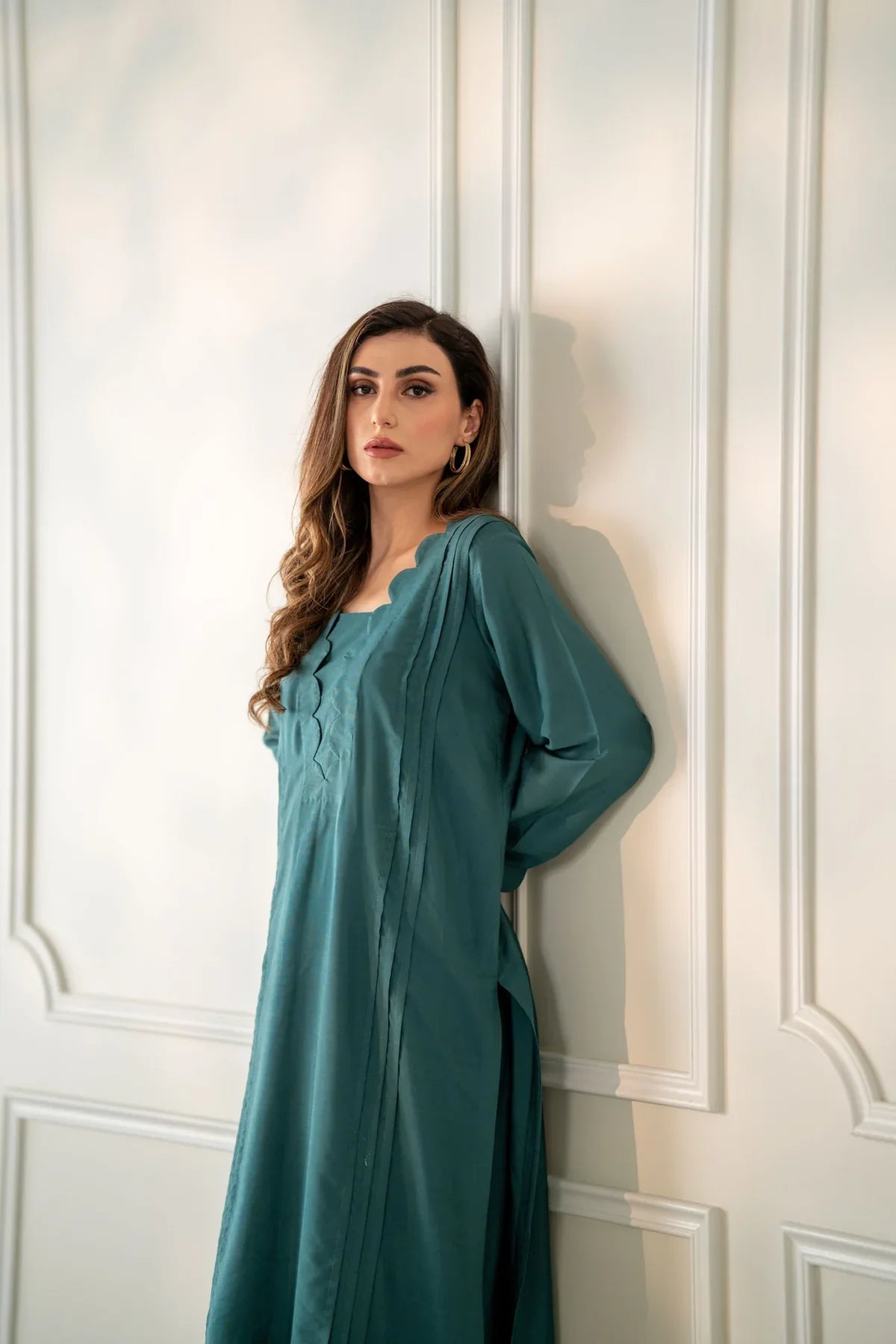 Turquoise Kurta With Pants