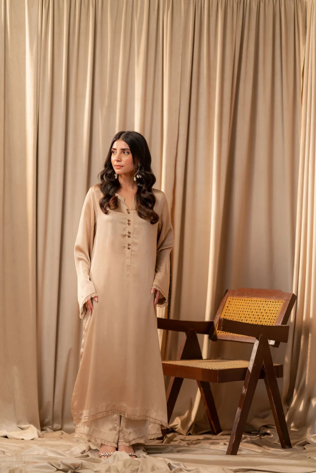 Muted gold Kurta With Pants