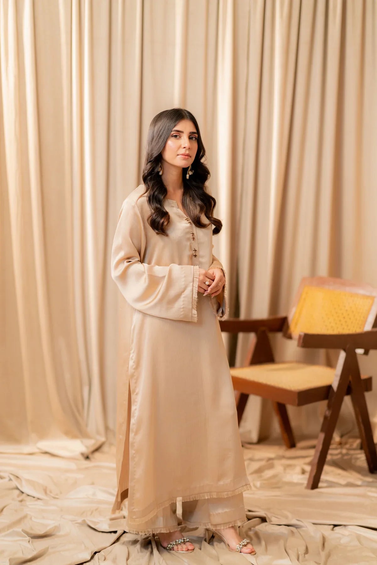 Muted gold Kurta With Pants