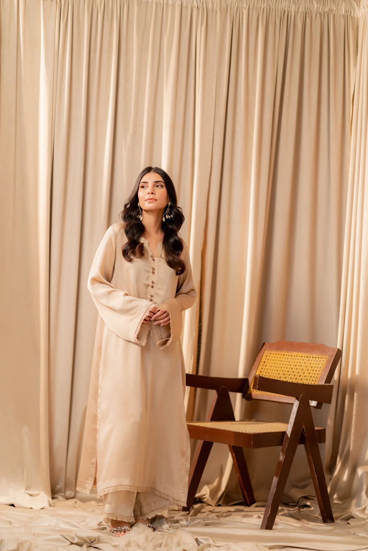 Muted gold Kurta With Pants