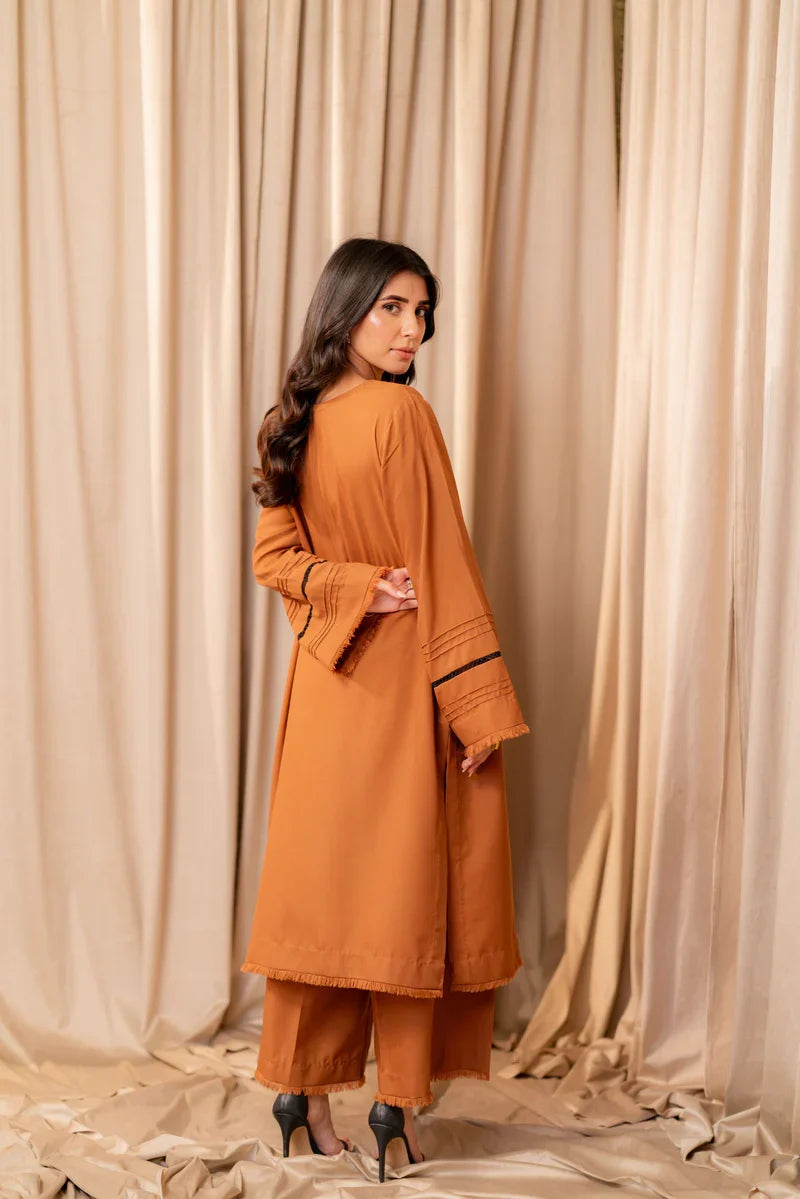 Warm Brown Kurta With Pants
