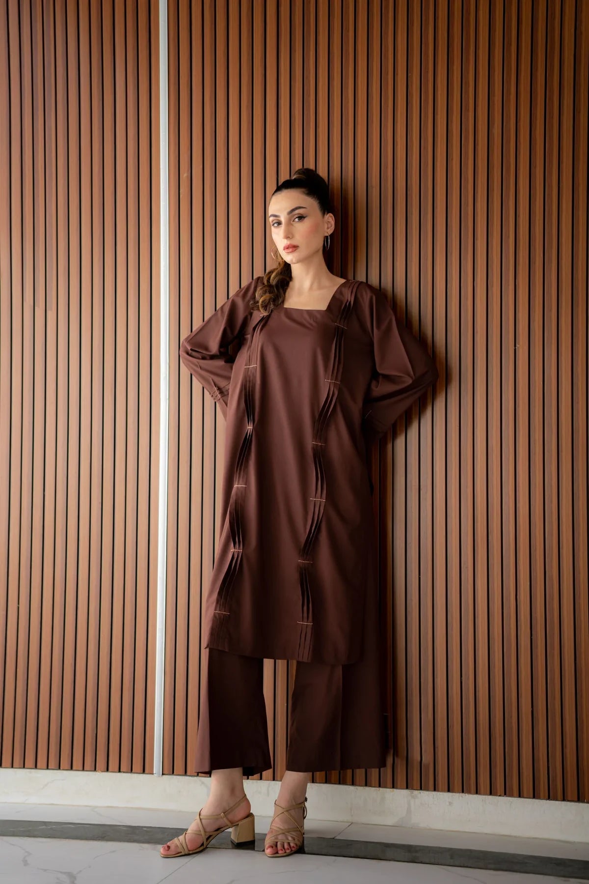 Chocolate brown Kurta With Pants
