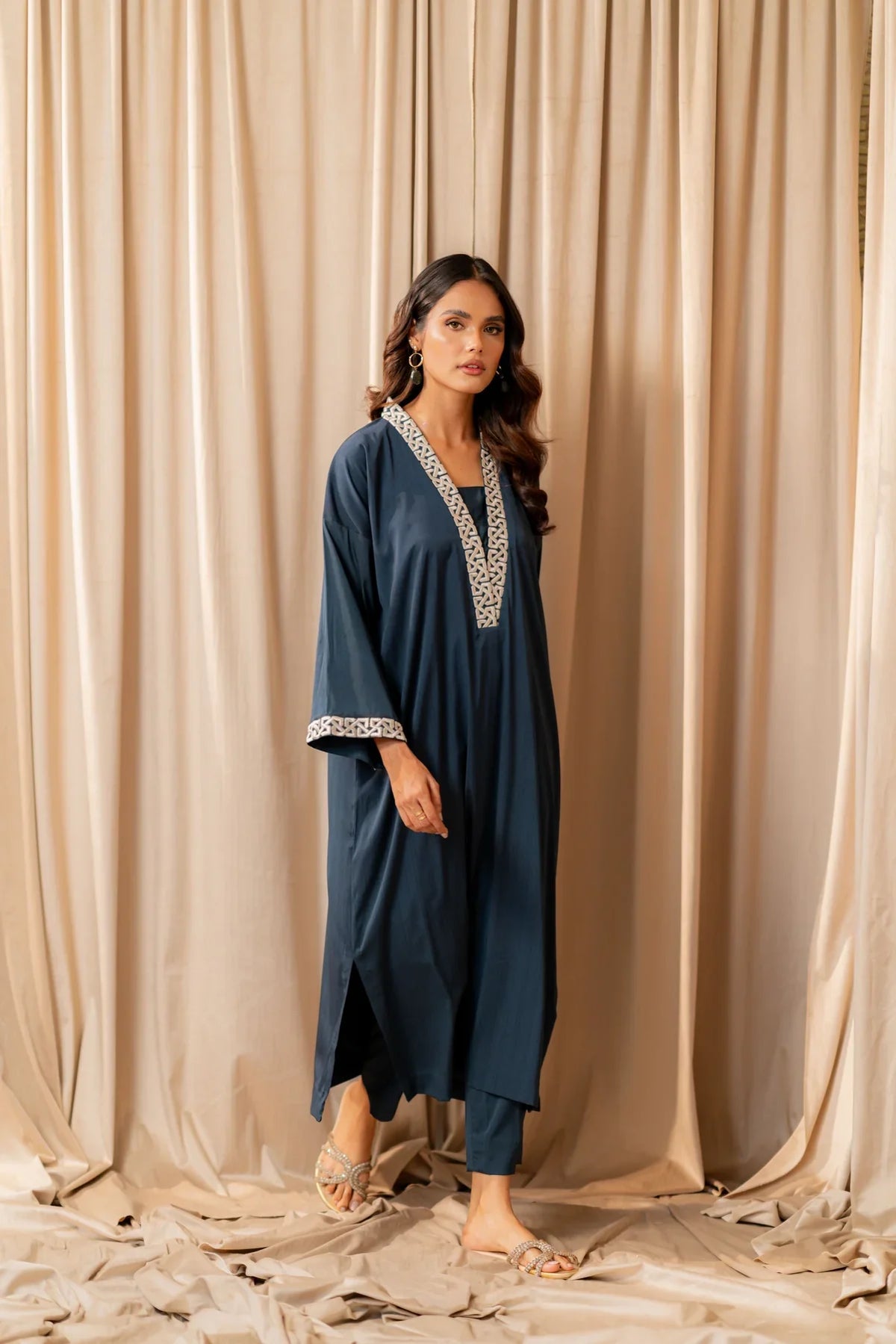 Midnight blue Kurta With Pants