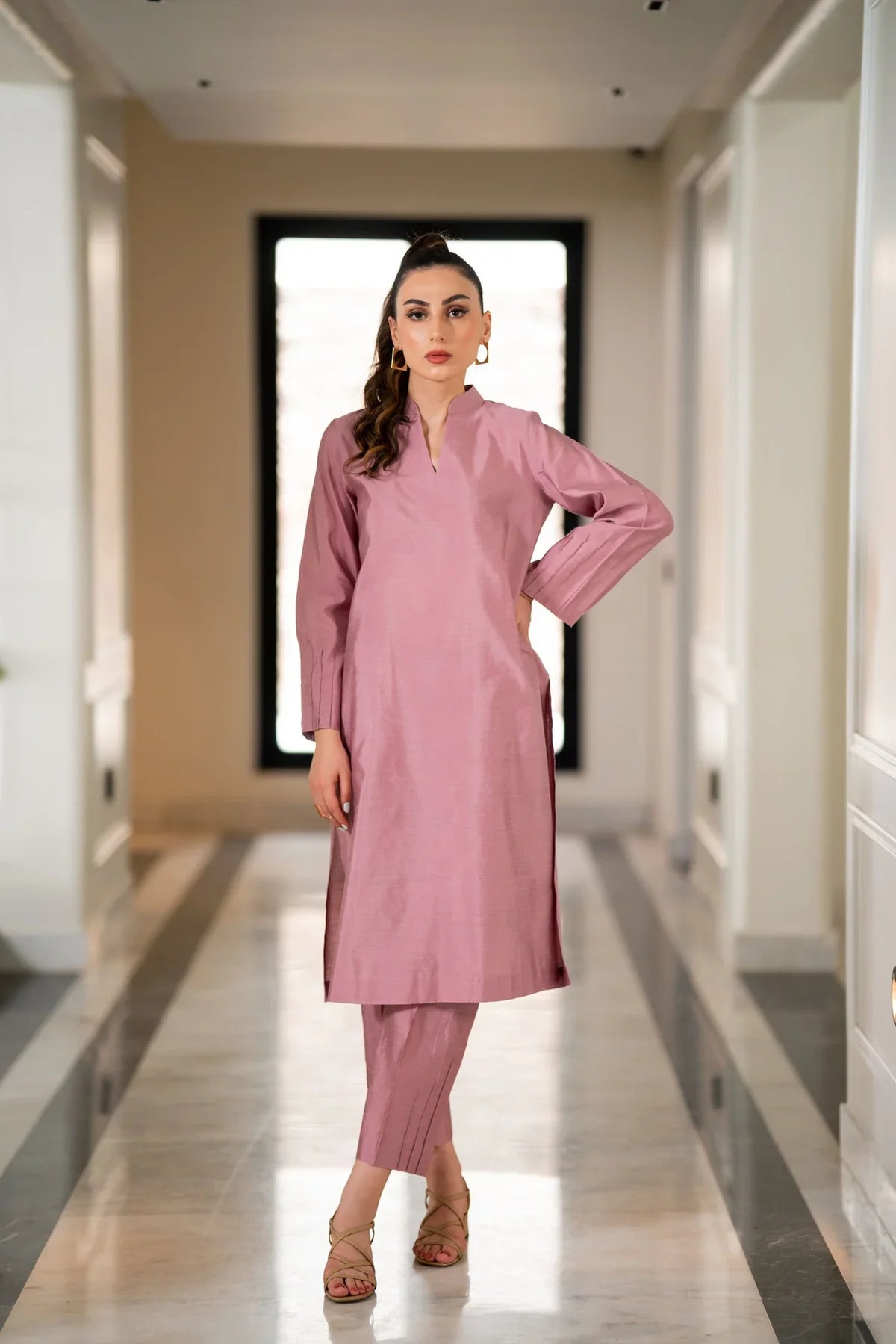 Mauve Kurta With Pants