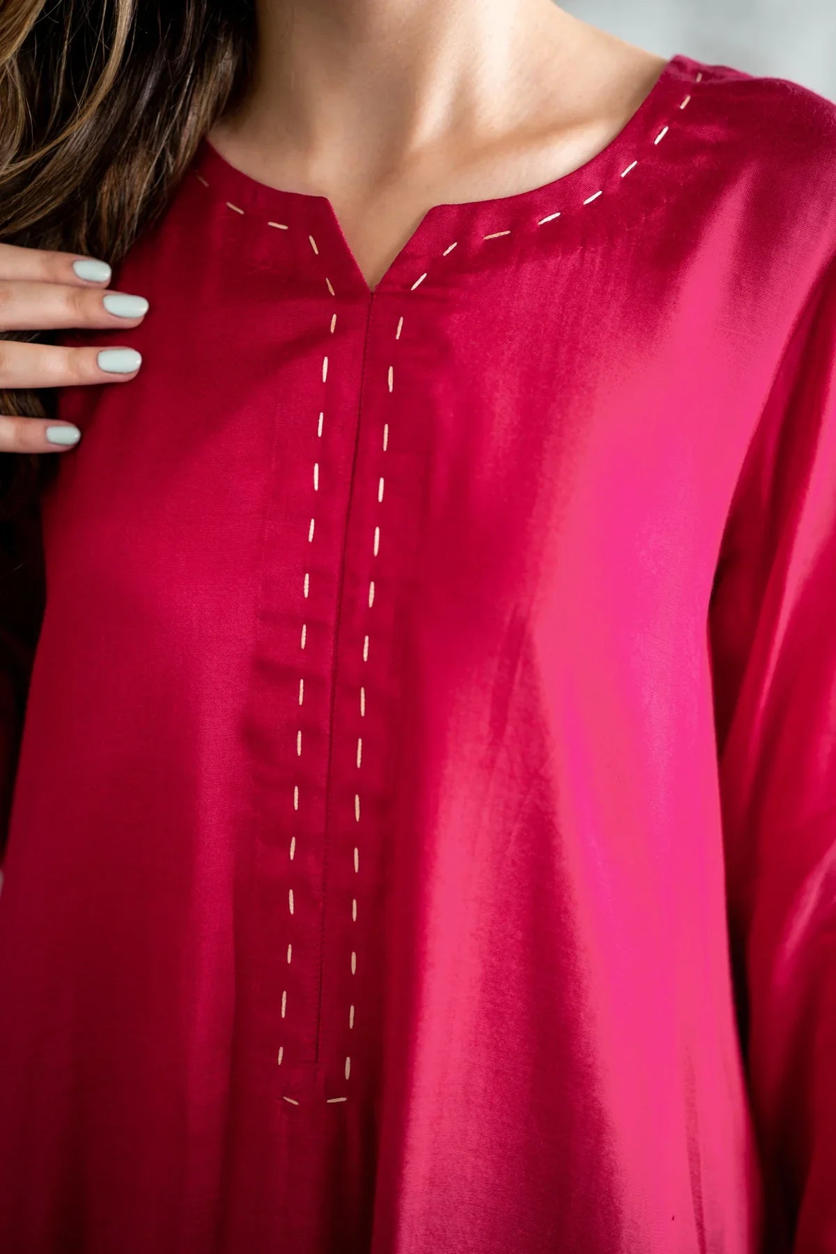 Magenta Pink Kurta With Pants