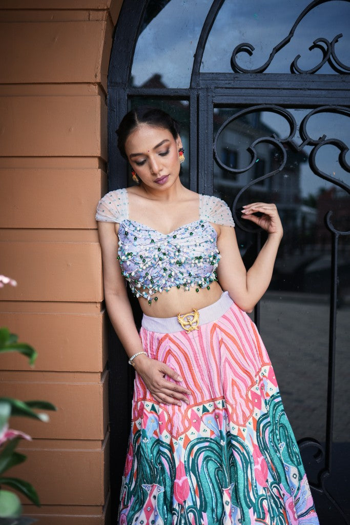 Carnival Bloom Embroidered Lehenga Set
