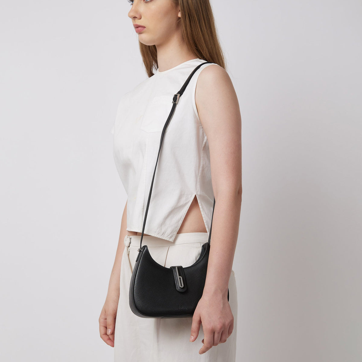 LEENA MINI CROSSBODY SAFFIANO BLACK