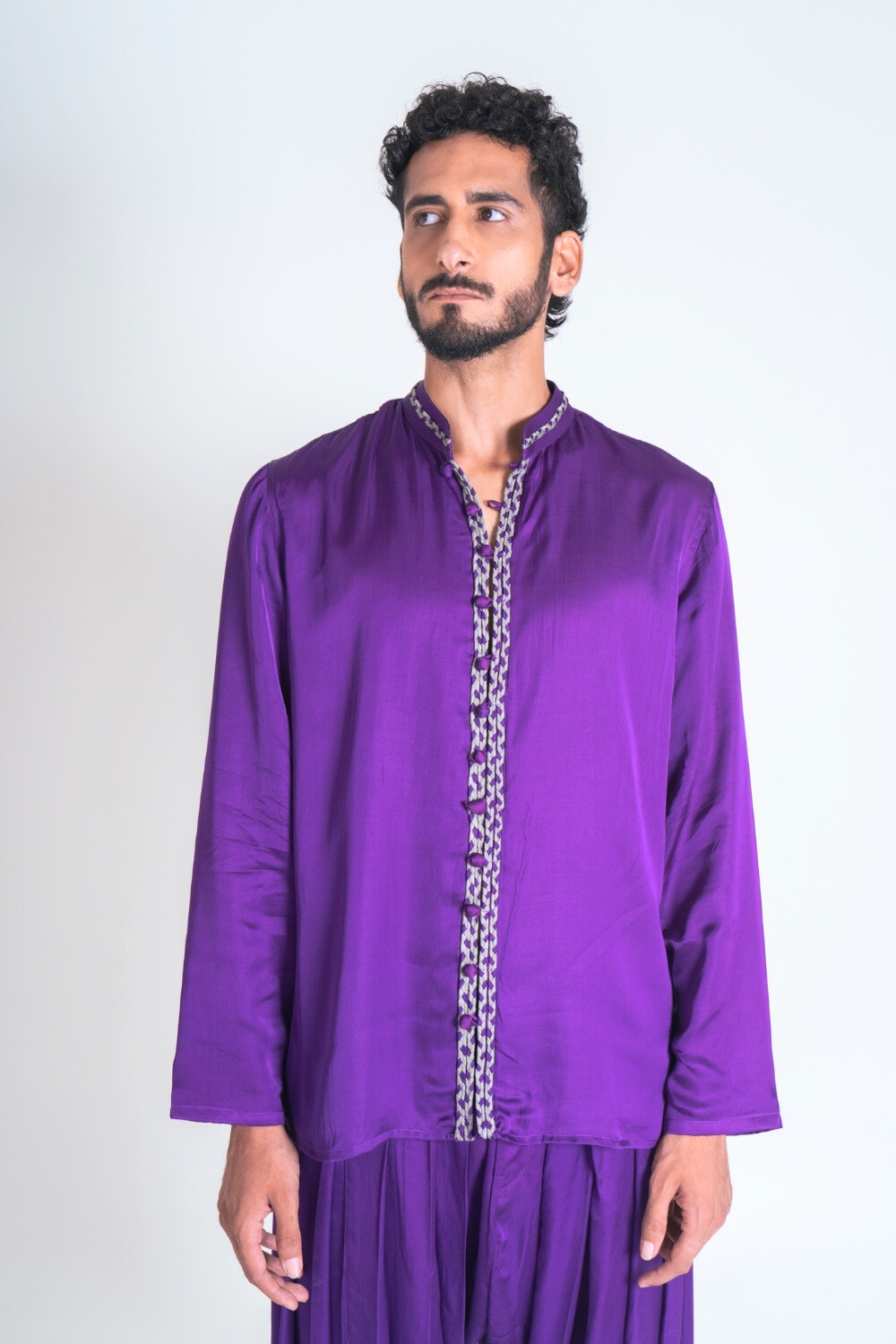 Purple-Green Braid Kurta
