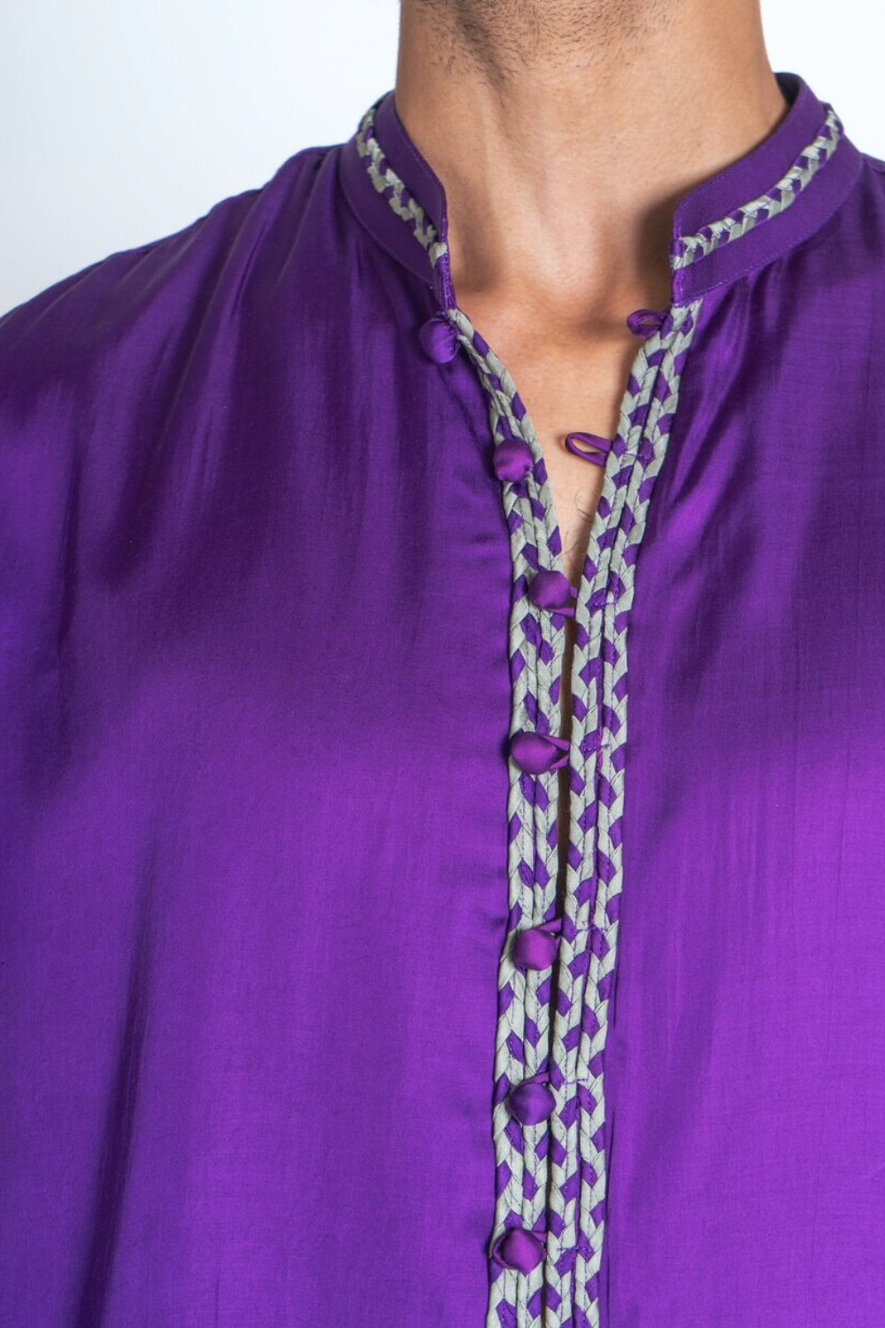 Purple-Green Braid Kurta