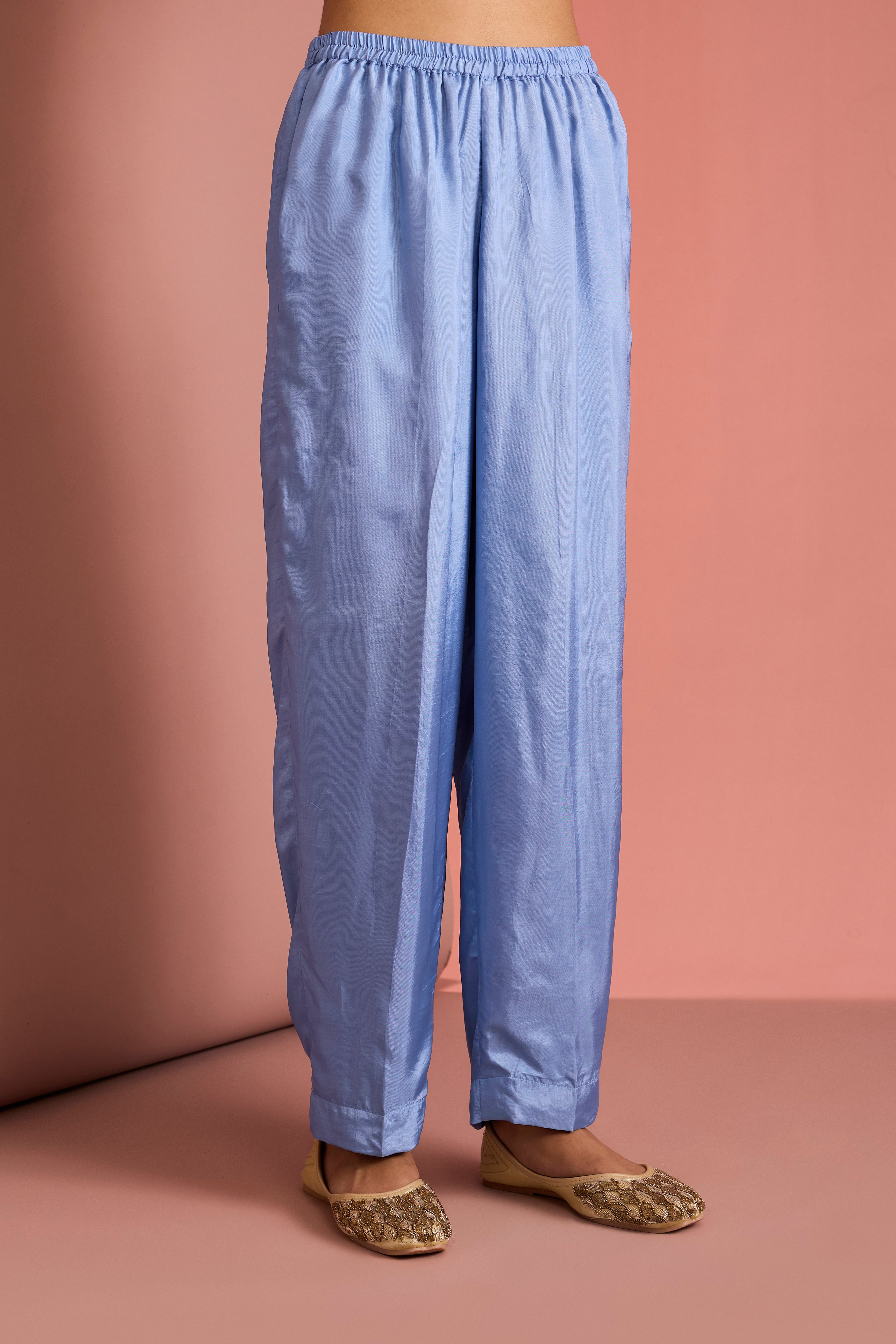 MEDIUM BLUE  OPARA SILK KURTA SET