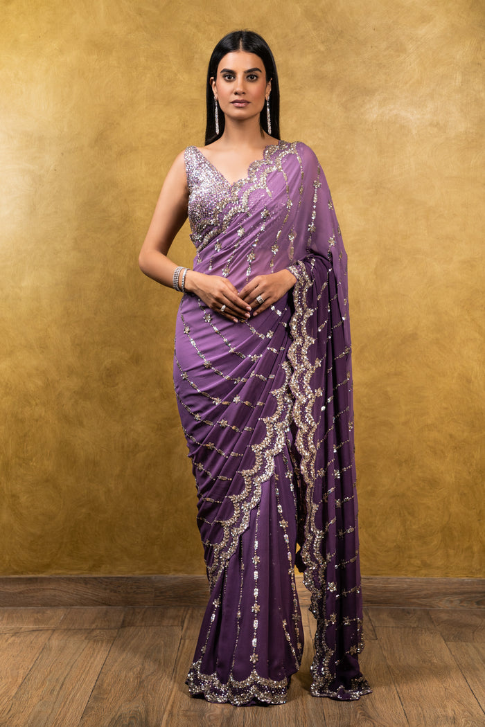 Mauve Georgette Saree