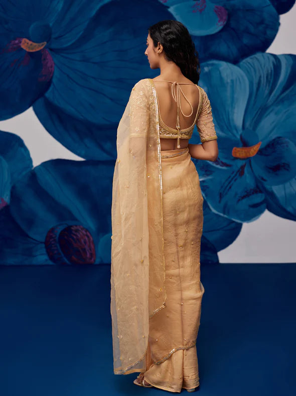 Majesty Golden Pre-Draped Sarre Set