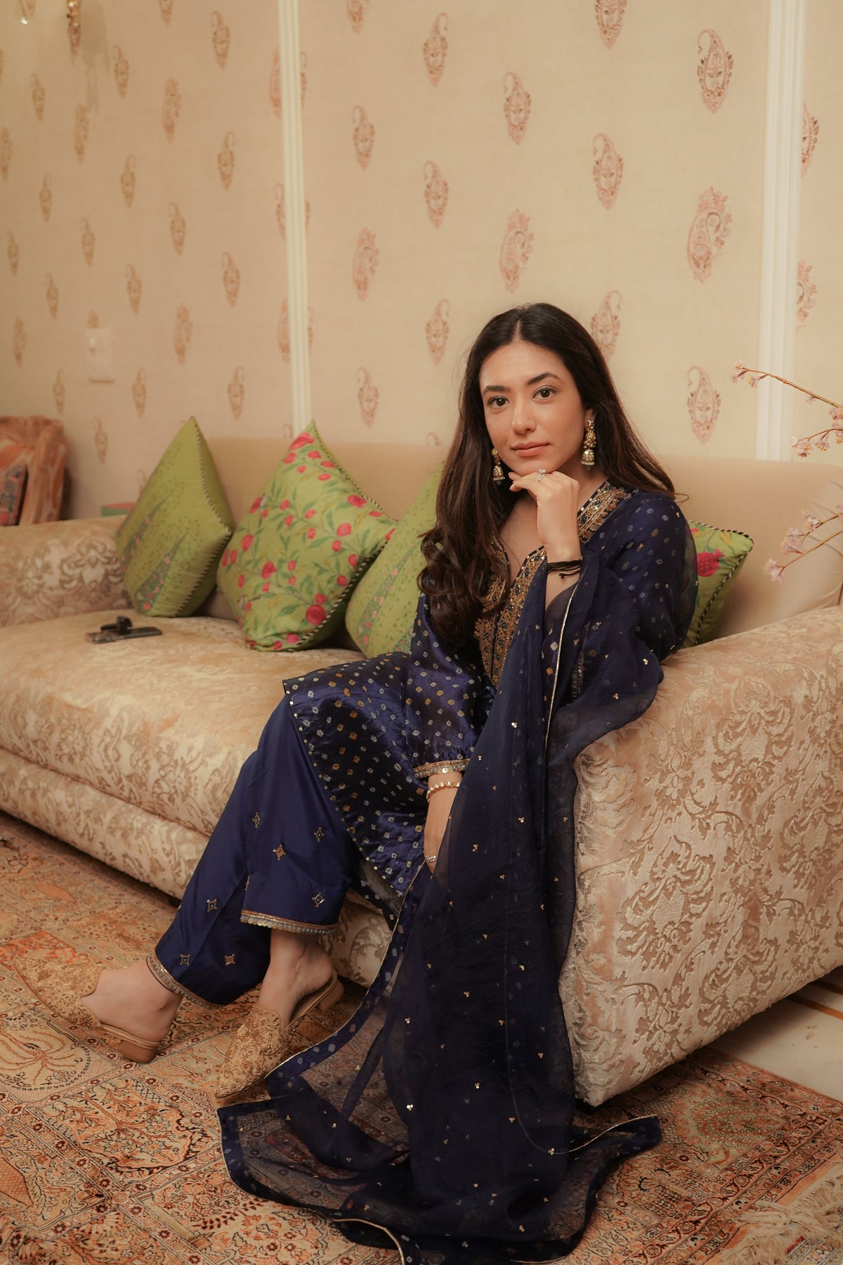 Midnight Blue Bandhani Salwar Set