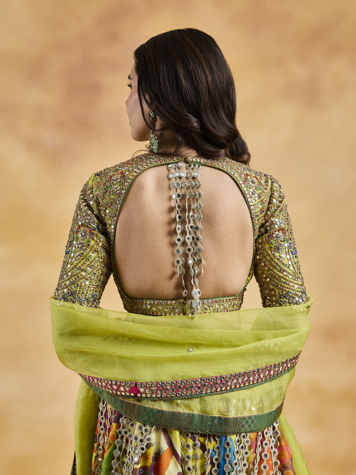Multicoloured Printed Lehenga Set