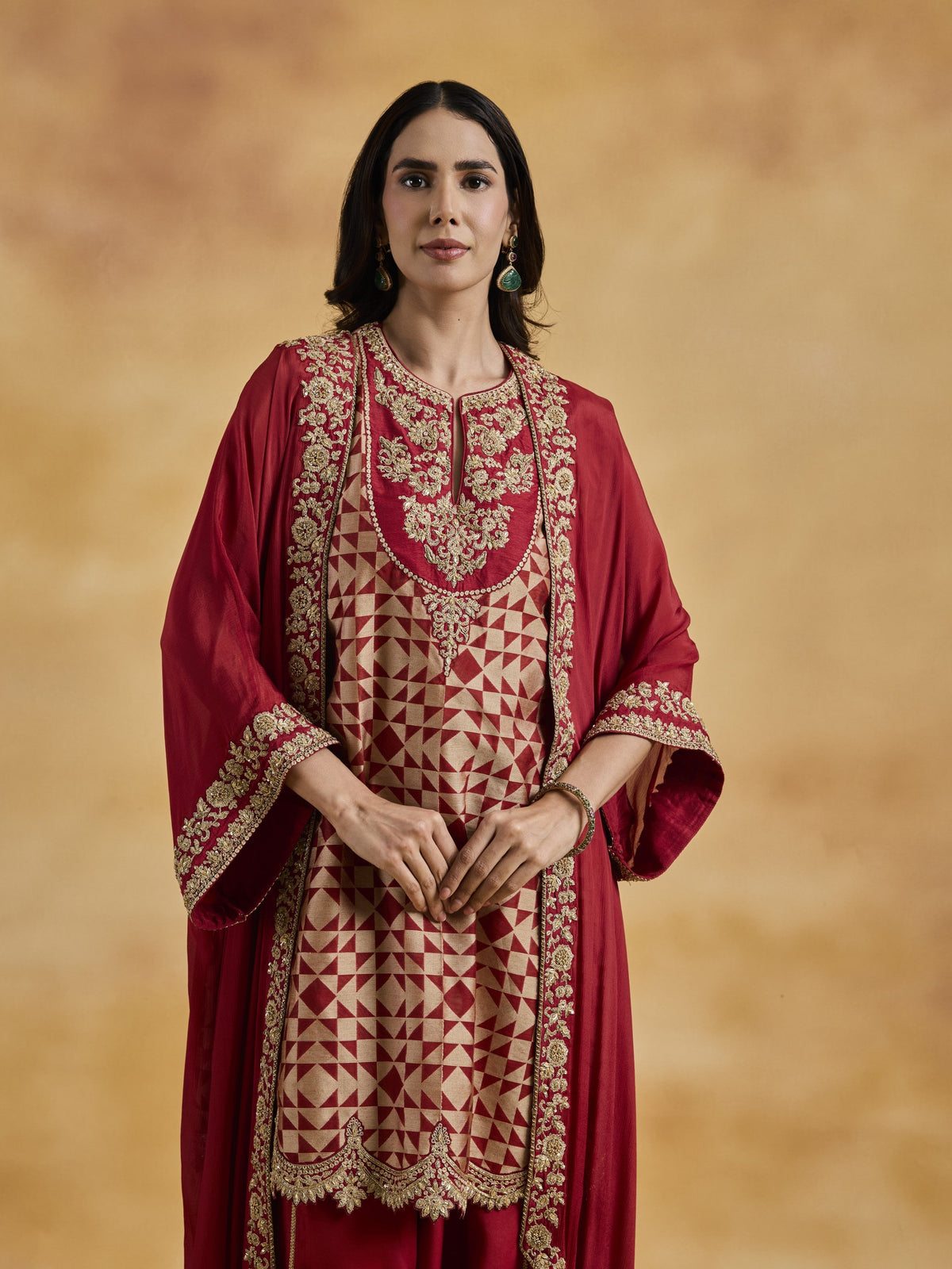 Brick Red Cape Set