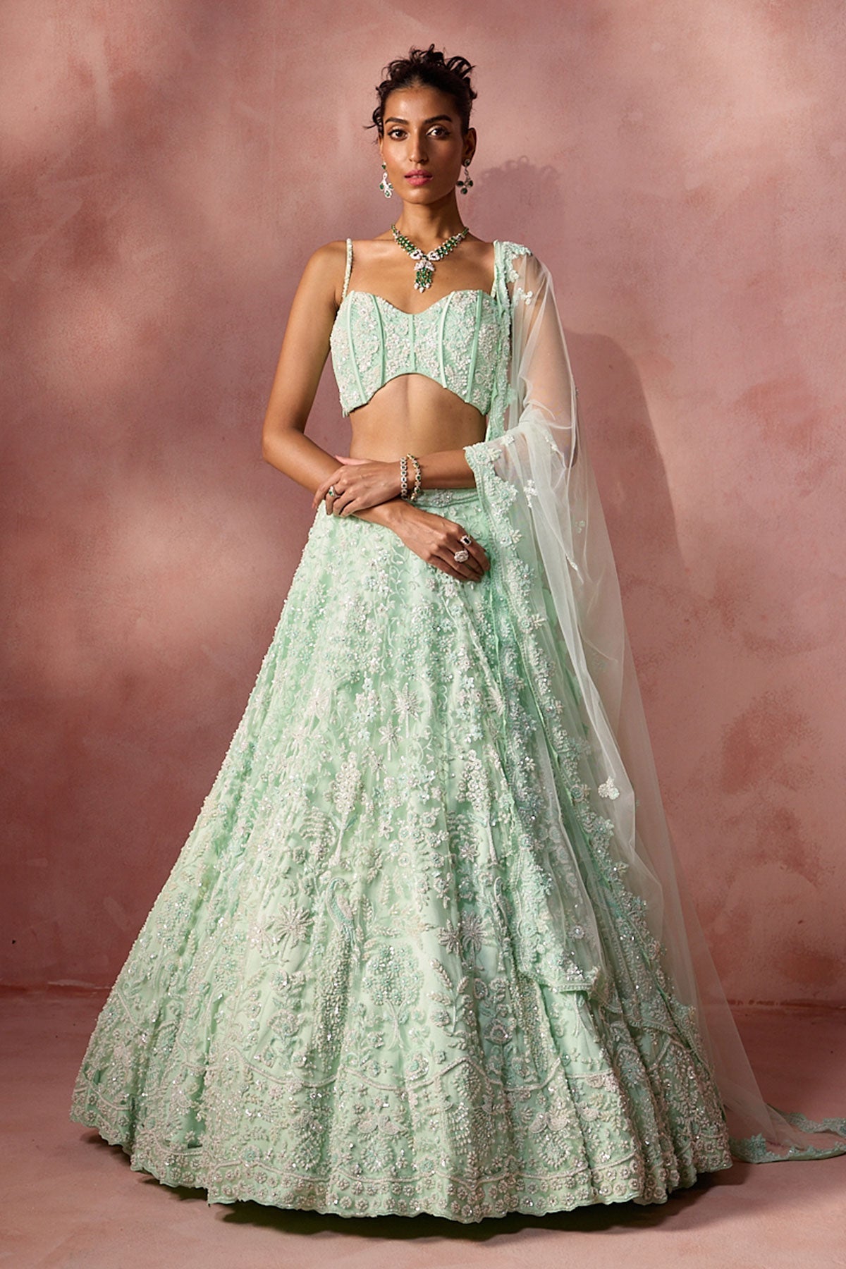 Mint Green Net Lehenga SetïÂ
