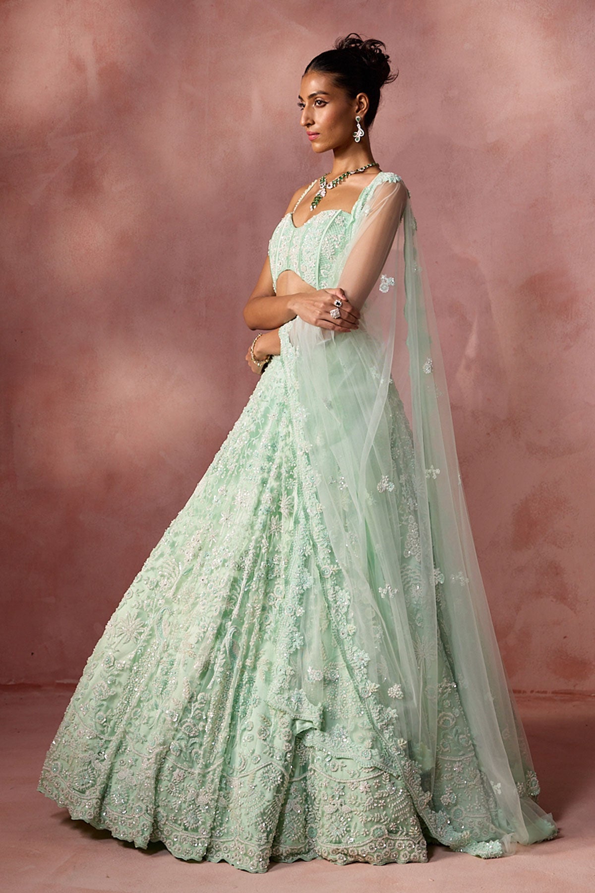 Mint Green Net Lehenga SetïÂ