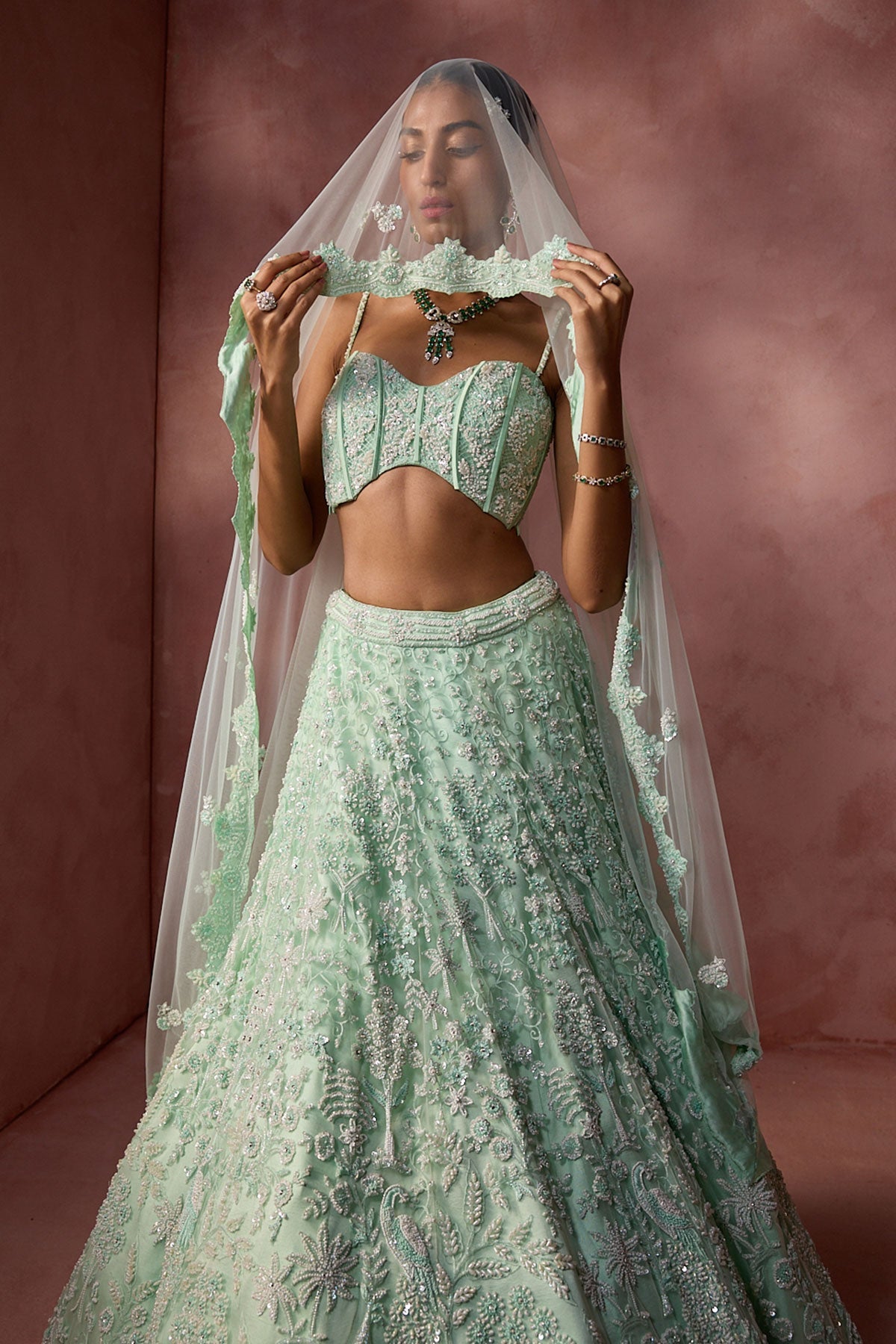 Mint Green Net Lehenga SetïÂ